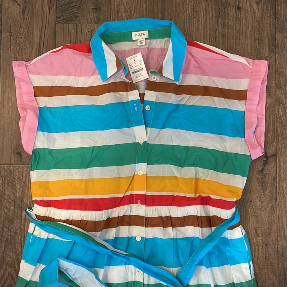 J. Crew Multicolor Striped Midi Dress - Picture 2 of 2